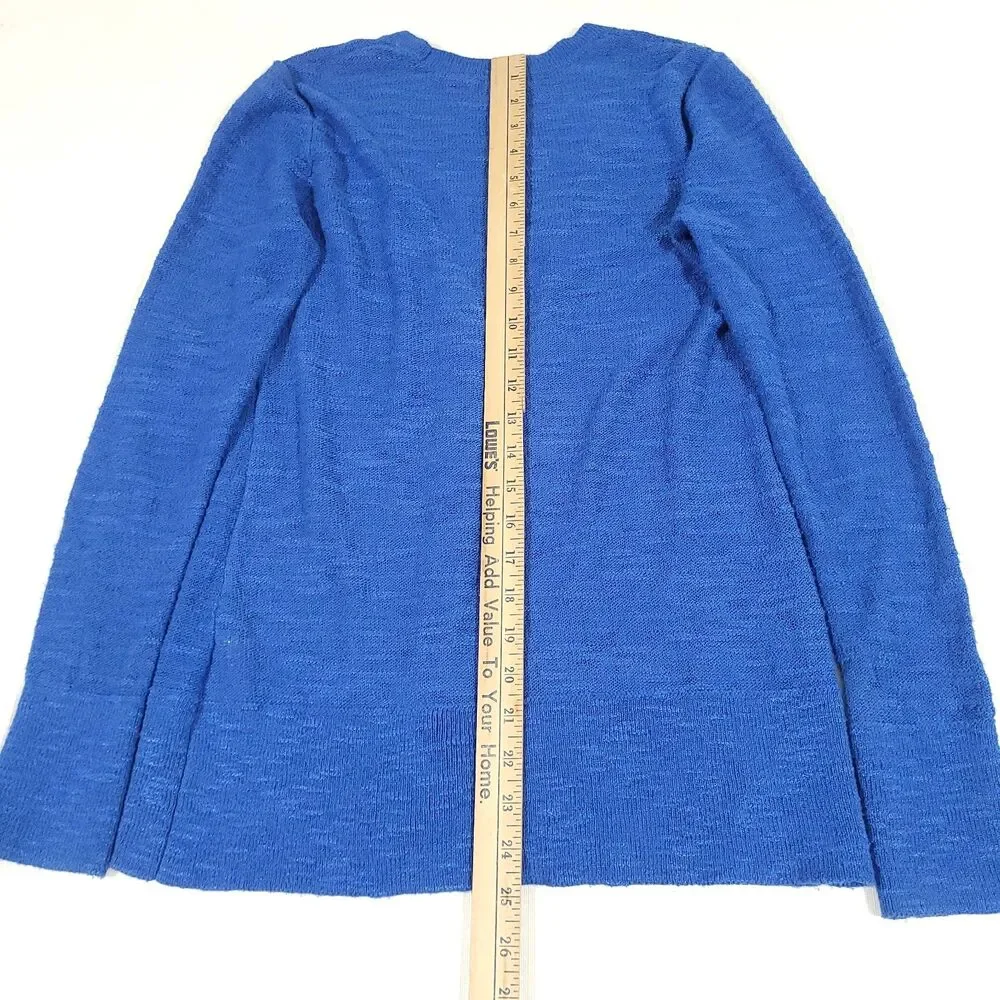 Lilly Pulitzer Knit Cardigan Electric Blue S sweater Ramie enamel buttons preppy
